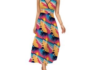 Sleeveless Maxi Dress Beach Pop Art 5
