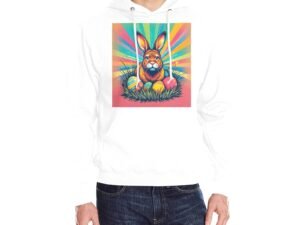 100% Cotton Multi-color Classic Hooded Sweatshirt Easter Bunny Pop-Art 2
