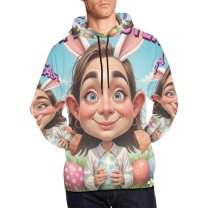 Men's All Over Print Hoodie (USA Size) Easter Caricature 3a - Image 4