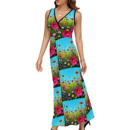 Sleeveless Maxi Dress Flowers 10a - Image 4