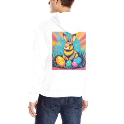 100% Cotton Multi-color Classic Hooded Sweatshirt Easter Bunny Pop-Art 1 - Image 2