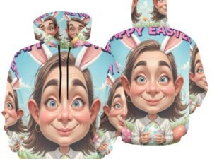 Men's All Over Print Hoodie (USA Size) Easter Caricature 3a