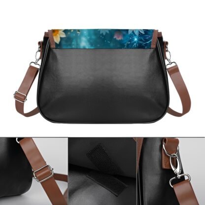 Leather Shoulder Bag Beach Pop Art 5 Daffodils Tulips 1a - Image 3