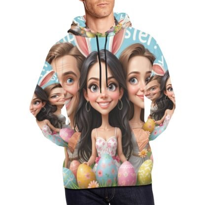 Men's All Over Print Hoodie (USA Size) Easter Caricature 4a - Image 4
