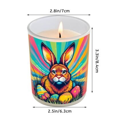 Frosted Jar Scented Candle with Lid (6oz) EasterBunnyPopArt2 - Image 2