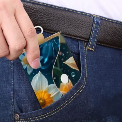 Leather Key Holder Daffodils Tulips 1a - Image 4