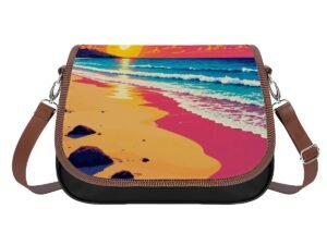 Leather Shoulder Bag Beach Pop Art 5