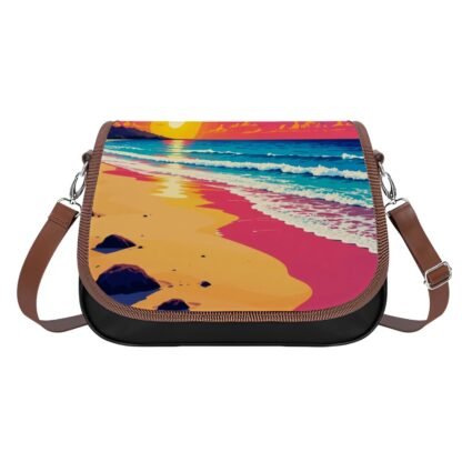 Leather Shoulder Bag Beach Pop Art 5
