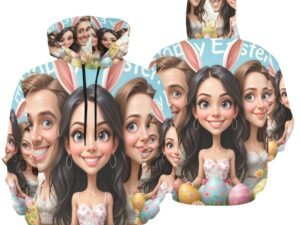 Men's All Over Print Hoodie (USA Size) Easter Caricature 4a