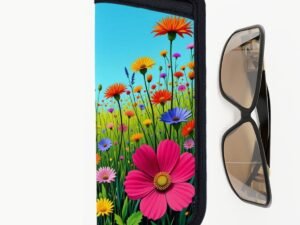 Soft Eyeglasses Case Flowers 10a