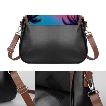 Leather Shoulder Bag Beach Pop Art 5 - Image 3