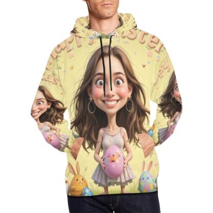 Men's All Over Print Hoodie (USA Size) Easter Caricature 2a - Image 4