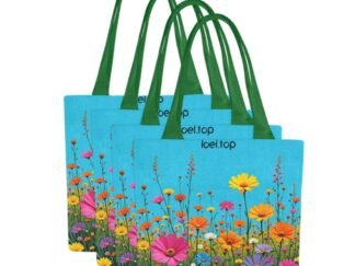 Spring Flowers (Set of 4) Canvas Tote Bags