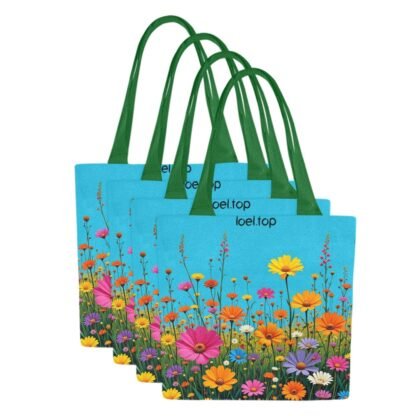 Spring Flowers (Set of 4) Canvas Tote Bags