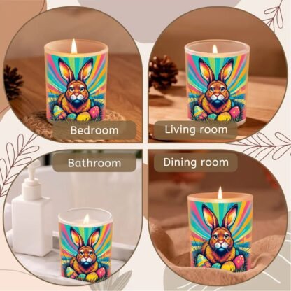 Frosted Jar Scented Candle with Lid (6oz) EasterBunnyPopArt2 - Image 8