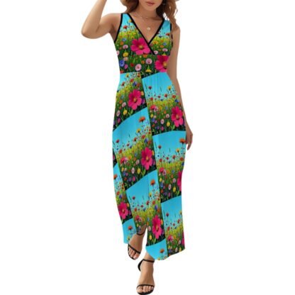 Sleeveless Maxi Dress Flowers 10a - Image 2