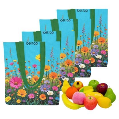 Spring Flowers (Set of 4) Canvas Tote Bags - Image 5