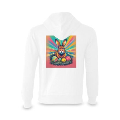 100% Cotton Multi-color Classic Hooded Sweatshirt Easter Bunny Pop-Art 2 - Image 4