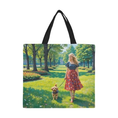 Dog Walk 4 All Over Print Canvas Tote Bag (Large) - Image 2