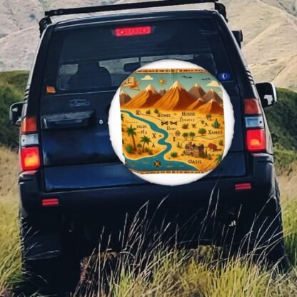 Parchment Map Of Route Spare Tire Cover - Image 3