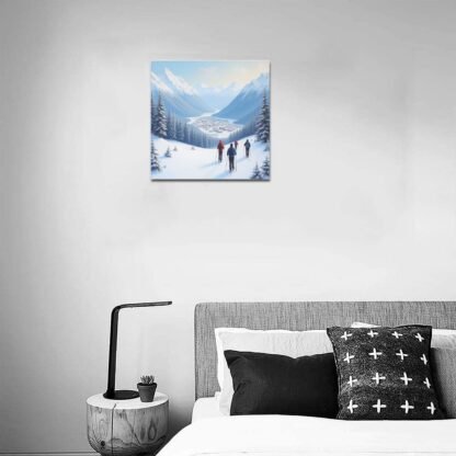 Skiing 1Frame Canvas Print 16x16 inch - Image 6