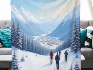 Skiing 1 Ultra-Soft Flannel Blanket Multiple Sizes