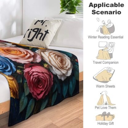 Roses 1 Super Soft Flannel Blanket Multiple Sizes - Image 4