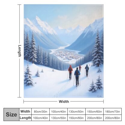 Skiing 1 Ultra-Soft Flannel Blanket Multiple Sizes - Image 4