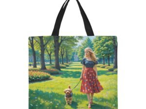 Dog Walk 4 All Over Print Canvas Tote Bag (Large)