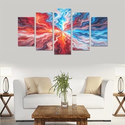 Canvas Wall Art Prints (No Frame) 5-Pieces/Abstract 4 - Image 2