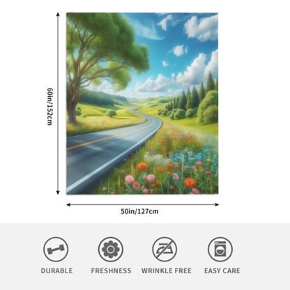 Long winding Road 320 GSM Thick Flannel Throw Blanket 60"x50" - Image 4