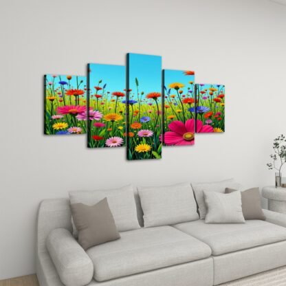 5 Panels Canvas Prints Wall Art Flowers 10a - Image 3