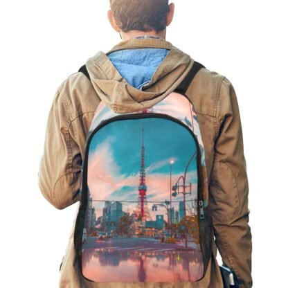 City 1 Fabric Backpack with Side Mesh Pockets - Image 5