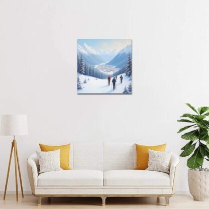 Skiing 1Frame Canvas Print 16x16 inch - Image 7