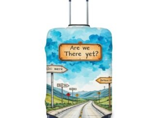 AreWeThereYet1 Thickened Luggage Cover