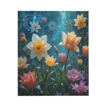 Daffodils Tulips 1a 320 GSM Thick Flannel Throw Blanket 60"x50"