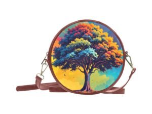 Tree Pop Art 4 Round Messenger Bag