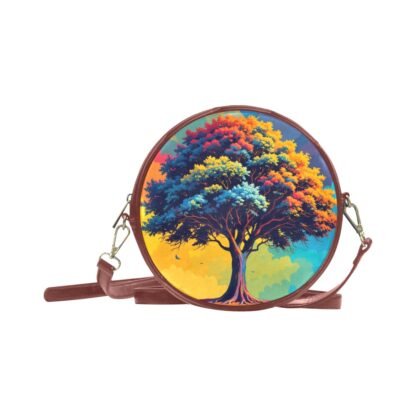 Tree Pop Art 4 Round Messenger Bag