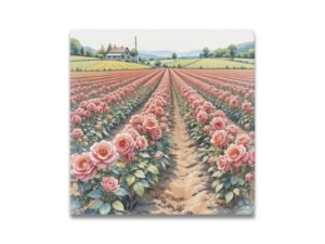 "Rose Fields" Frame Canvas Print 16x16 inch
