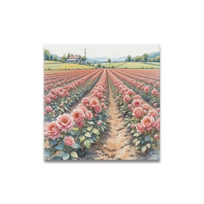Rose Fields Frame Canvas Print 16x16 inch