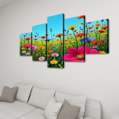 5 Panels Canvas Prints Wall Art Flowers 10a - Image 4