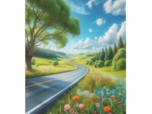 Long winding Road 320 GSM Thick Flannel Throw Blanket 60"x50"