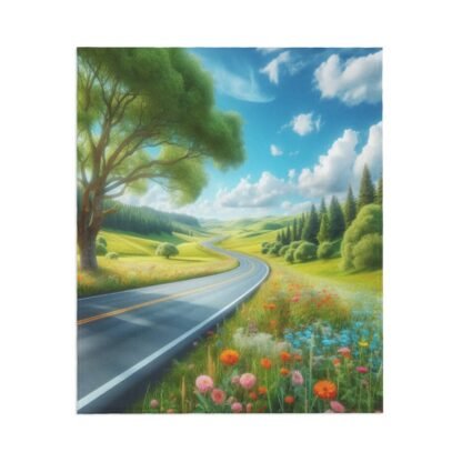 Long winding Road 320 GSM Thick Flannel Throw Blanket 60"x50"