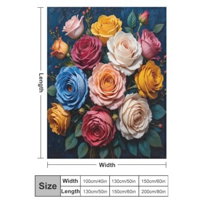 Roses 1 Super Soft Flannel Blanket Multiple Sizes