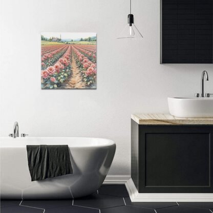 Rose Fields Frame Canvas Print 16x16 inch - Image 8