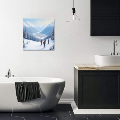 Skiing 1Frame Canvas Print 16x16 inch - Image 8