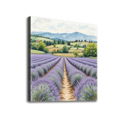 Lavender Fields 1 Square Canvas Prints Wall Art
