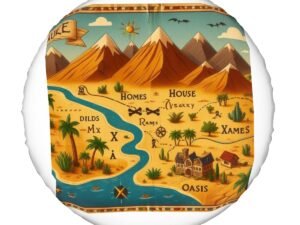 Parchment Map Of Route Spare Tire Cover