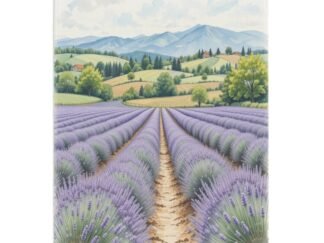 Lavender Fields 1 320 GSM Thick Flannel Throw Blanket 60"x50"