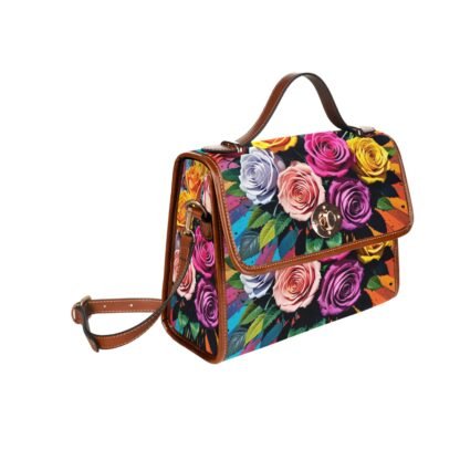 Roses 1 Waterproof Canvas Bag-Brown (All Over Print) - Image 3